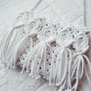 Плетеная сумка, цвет: белый, ручная работа