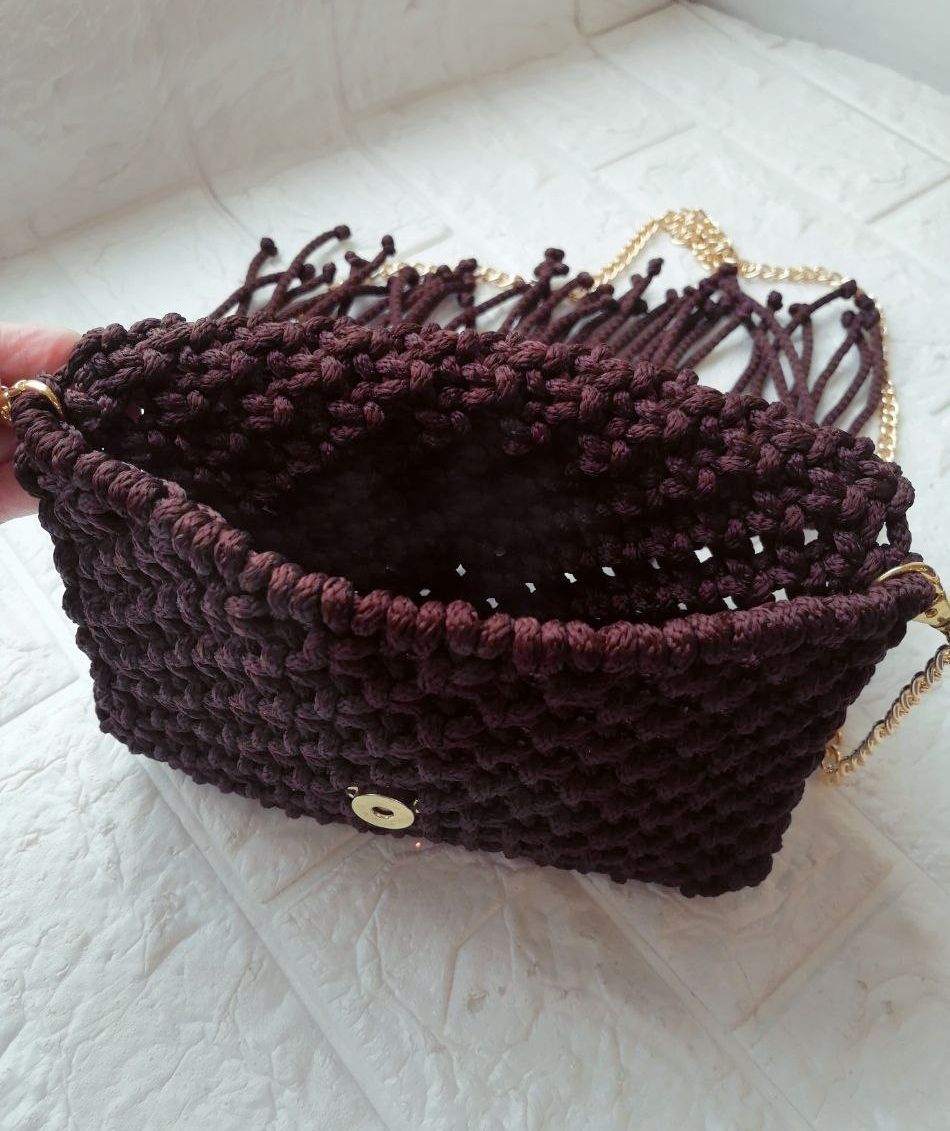 pletenaya-sumka-czvet-gorkij-shokolad-ruchnaya-rabota Плетеная сумка, цвет: горький шоколад, ручная работа