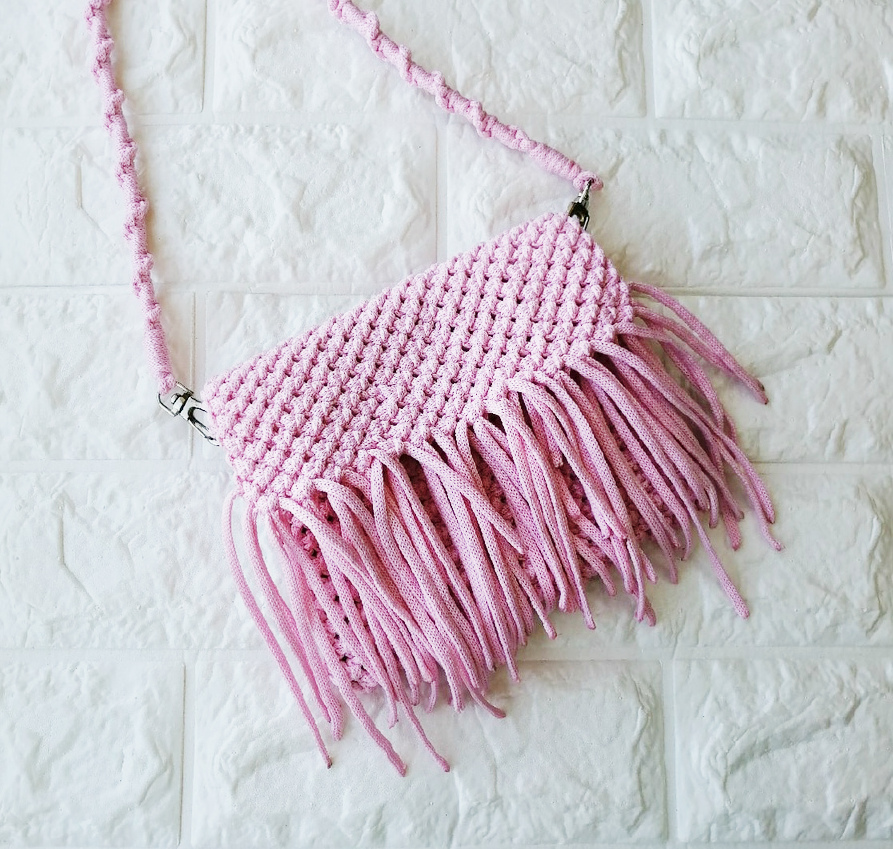 auto-draft Плетеная сумка, цвет: розовый, ручная работа