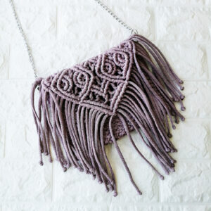 Плетеная сумка, цвет: фиолетовый, ручная работа